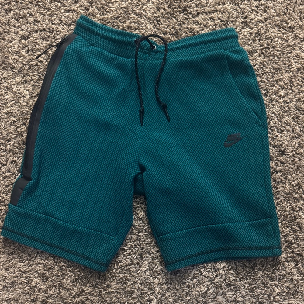 Nike Teal Knit Shorts with Black Details